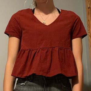 Red shein top-fits like a small